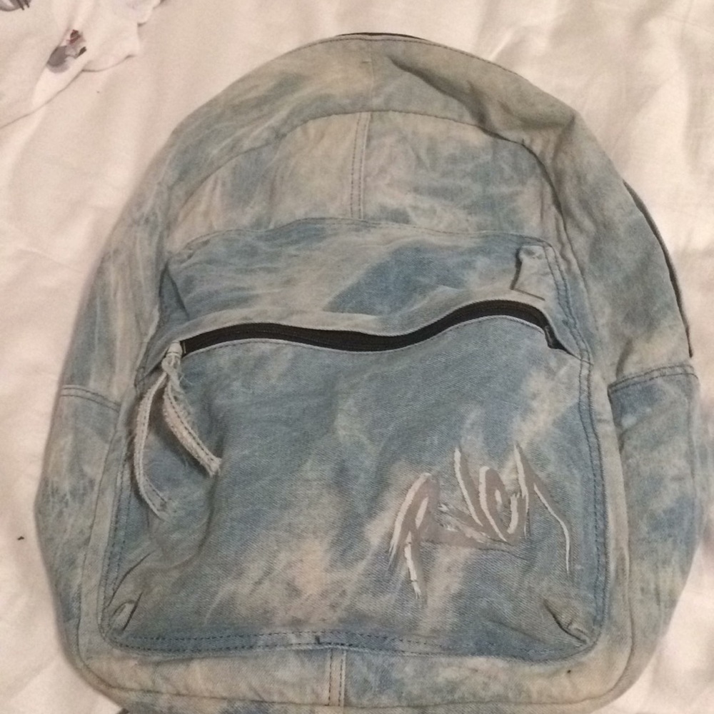 RVCA acid wash denim backpack